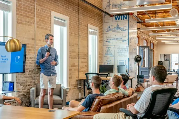 Team meeting in a modern office